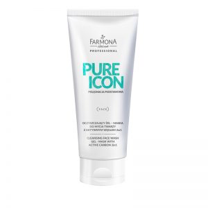 PURE ICON Cleansing face wash gel – mask with active carbon 2in1. 200 ml