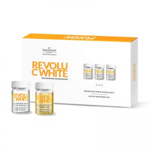 REVOLU C WHITE Active whitening set:10xActive whitening concetrate, 10xMasc activator pure vit. C, 10xSkin brightening mask-base 10x5ml, 10x2g, 10x12ml