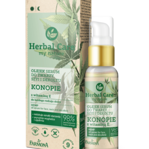 Herbal Care näo-, kaela- ja dekolteehooldusõli seerum Kanepiga ja E-vitamiiniga kõikidele nahatüüpidele, 50 ml